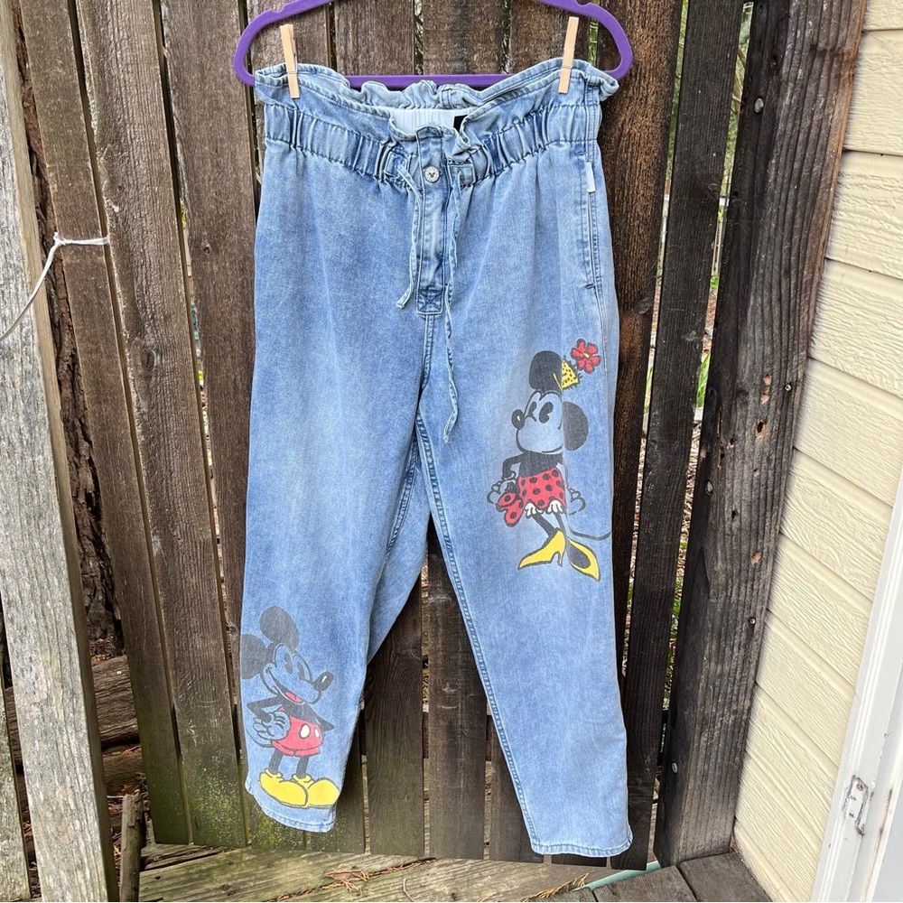 Disney Her Universe Mickey & Minnie Paperbag Drawstring Jeans Sz XL